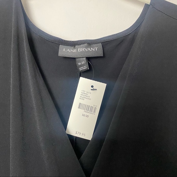 NWT Lane Bryant Soft Stretch Jersey Knit Faux Wrap Midi Dress Black size 2X - Picture 6 of 13